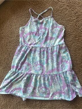 Cat & Jack Girls Pastel Tie-Dye Sleeveless Dress in Lavender & Light Blue